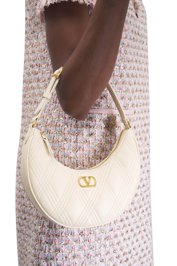 Valentino Garavani - Mini Quiltie 67 Butter White Hobo