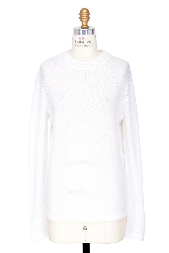 Prada - Natural Ribbed Cashmere Knit T-Shirt 