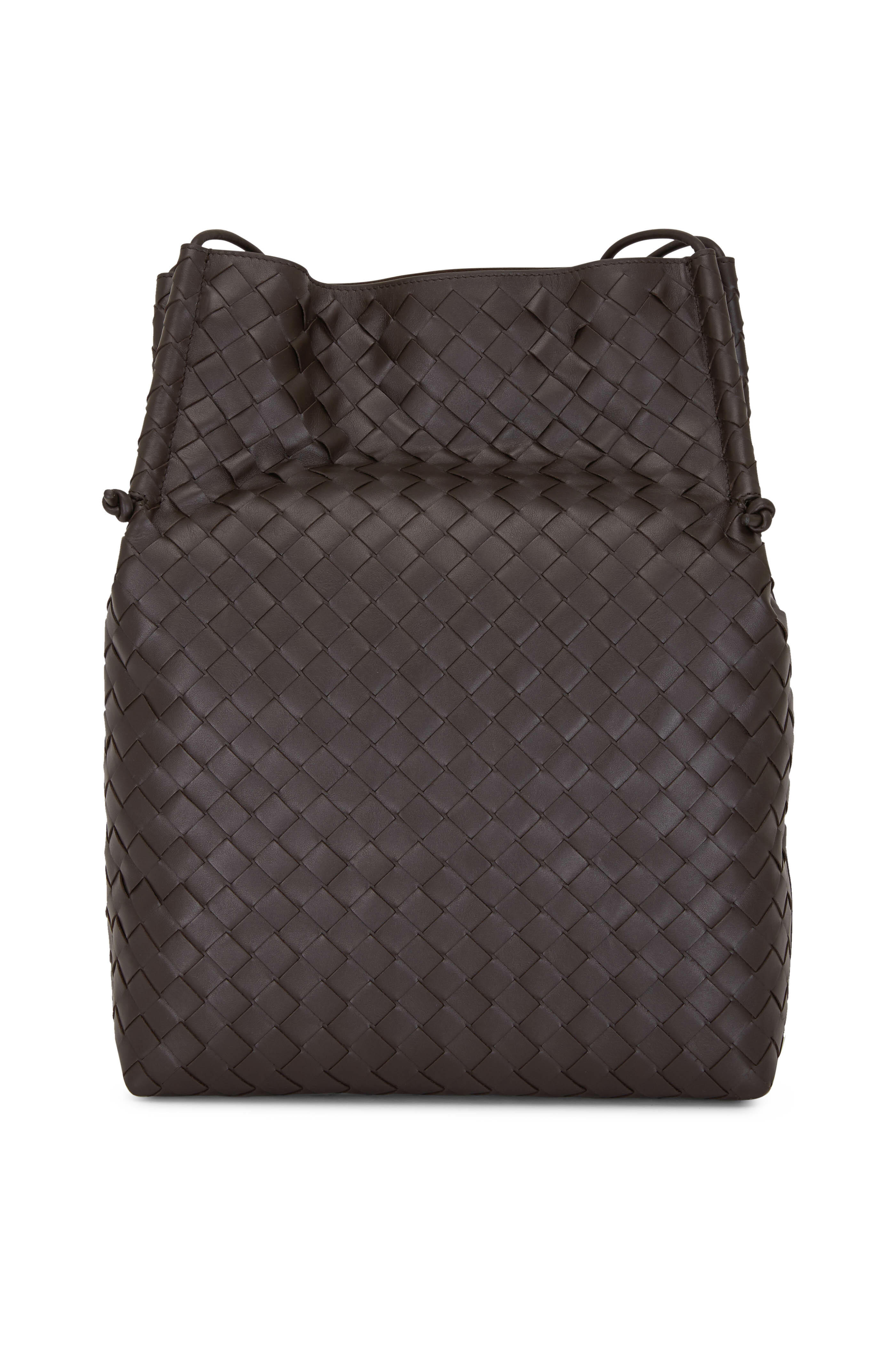 【関税&送料込】Bottega Veneta Dark Brown Nappa Leather Andi Bottega Veneta - Dark Brown Woven Nappa Leather Shopper