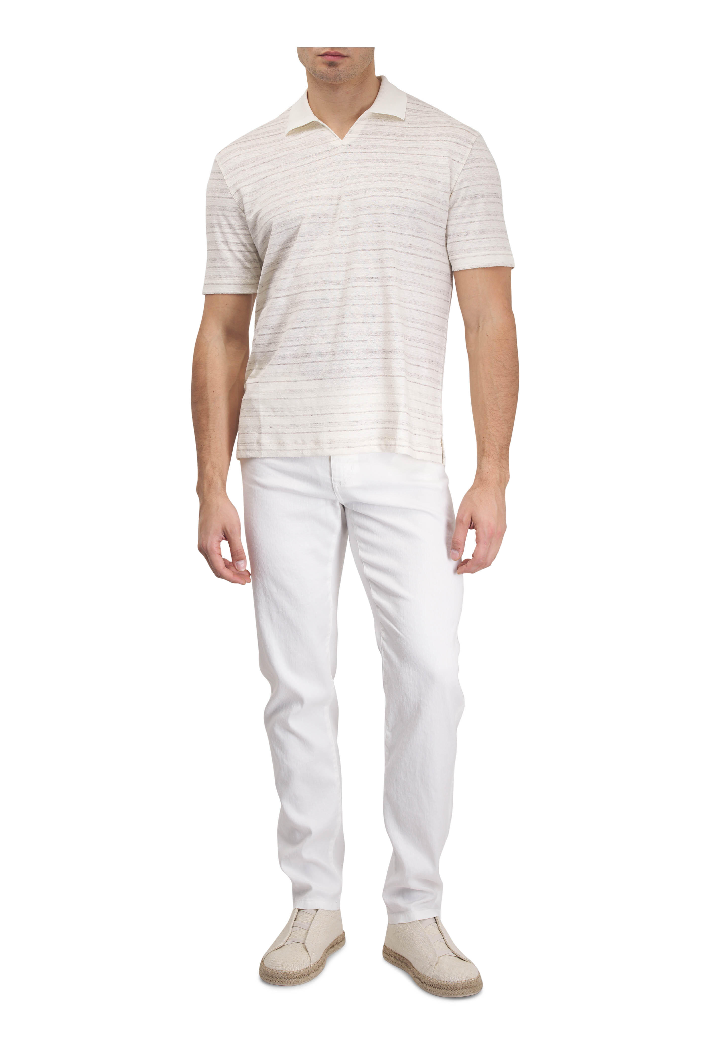 Zegna - Roccia White Stretch Linen & Cotton Pant