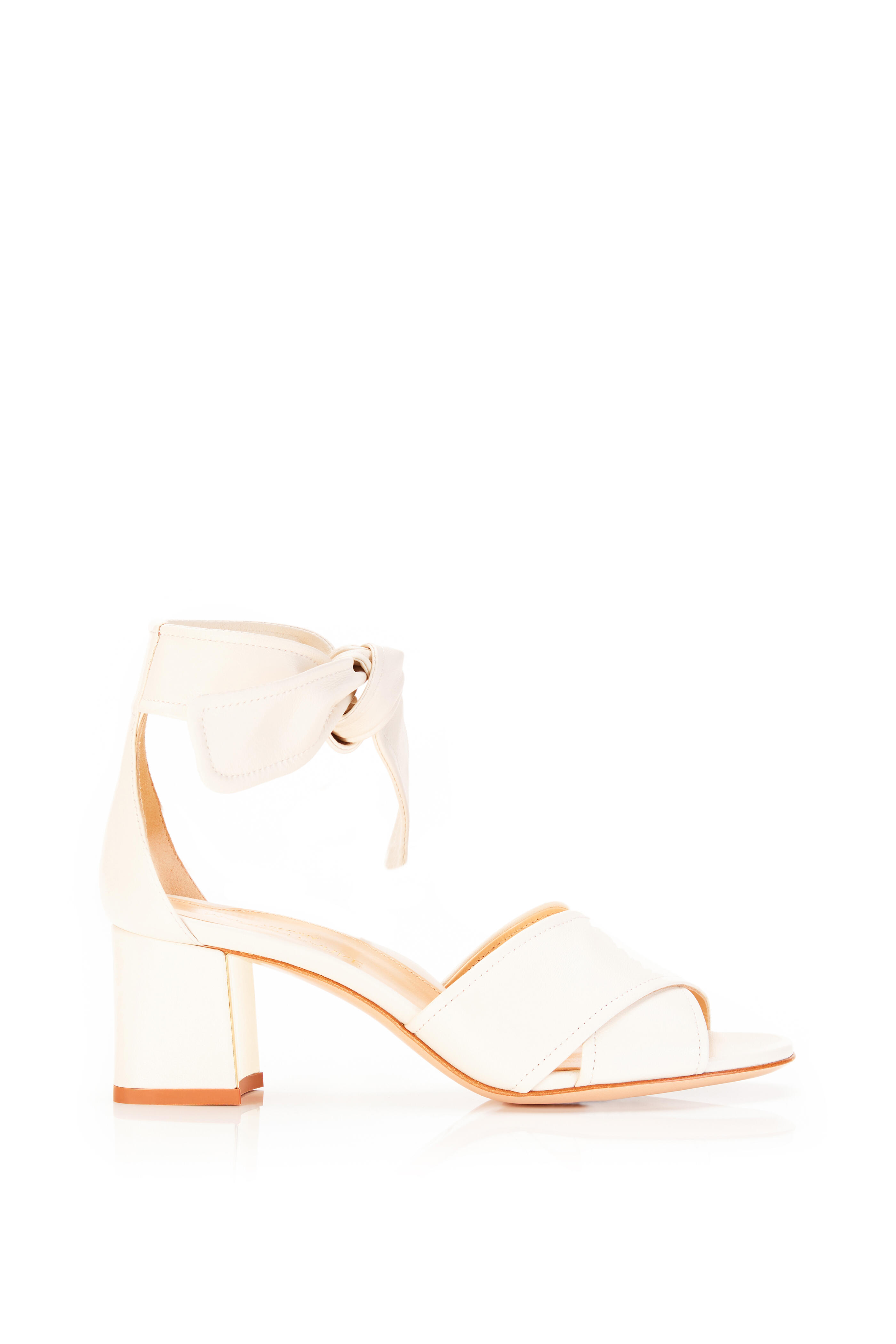 Marion Parke - Bella Ivory Nappa Leather Ankle Tie Sandal, 60mm