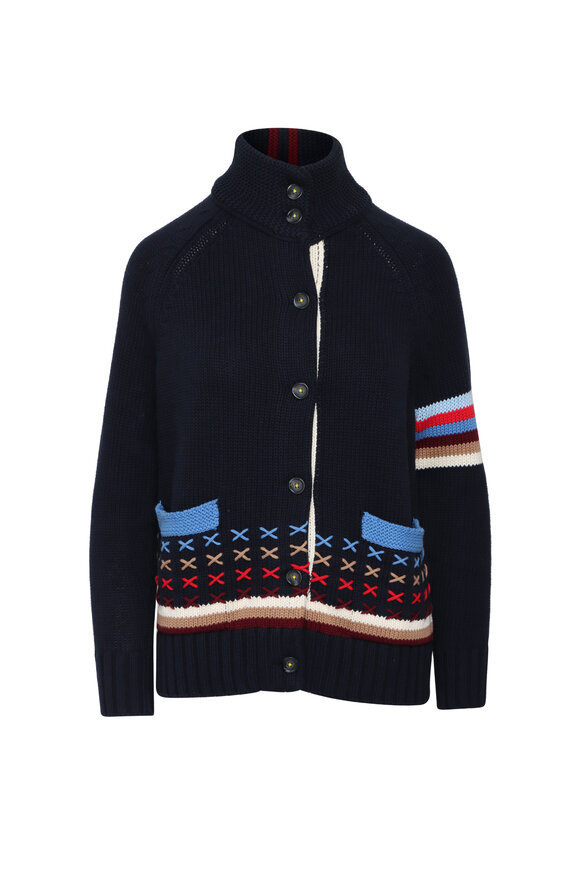 Kerri Rosenthal Joy Imperfect Heart Indigo Blue Cardigan