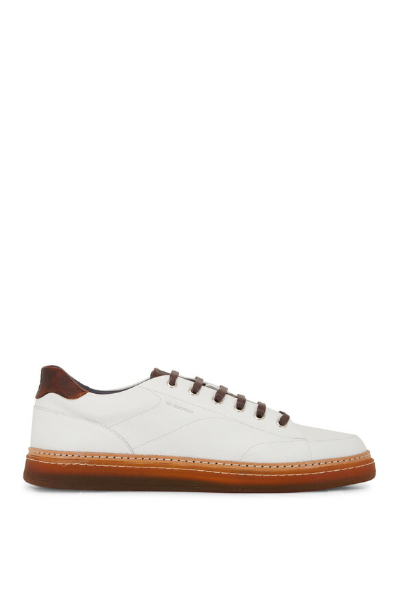 Di Bianco - Imola Dry Tan & White Leather Dress Sneaker 