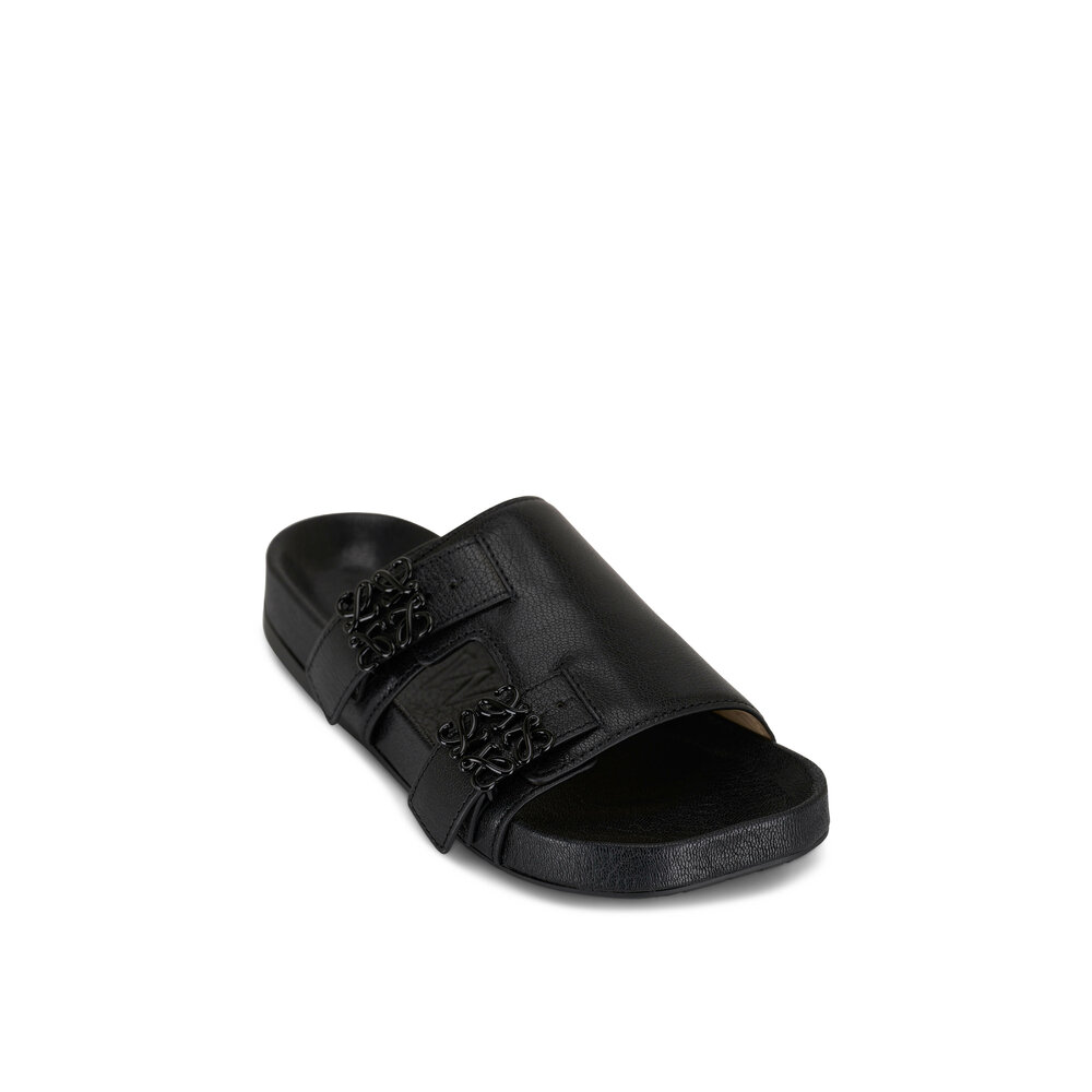 Loewe Black Ease Leather Slide Sandal Mitchell Stores