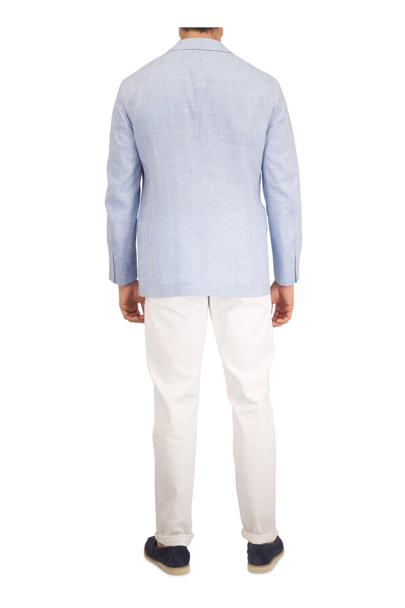 Brunello Cucinelli Light Blue Linen & Wool Sportcoat - view 4