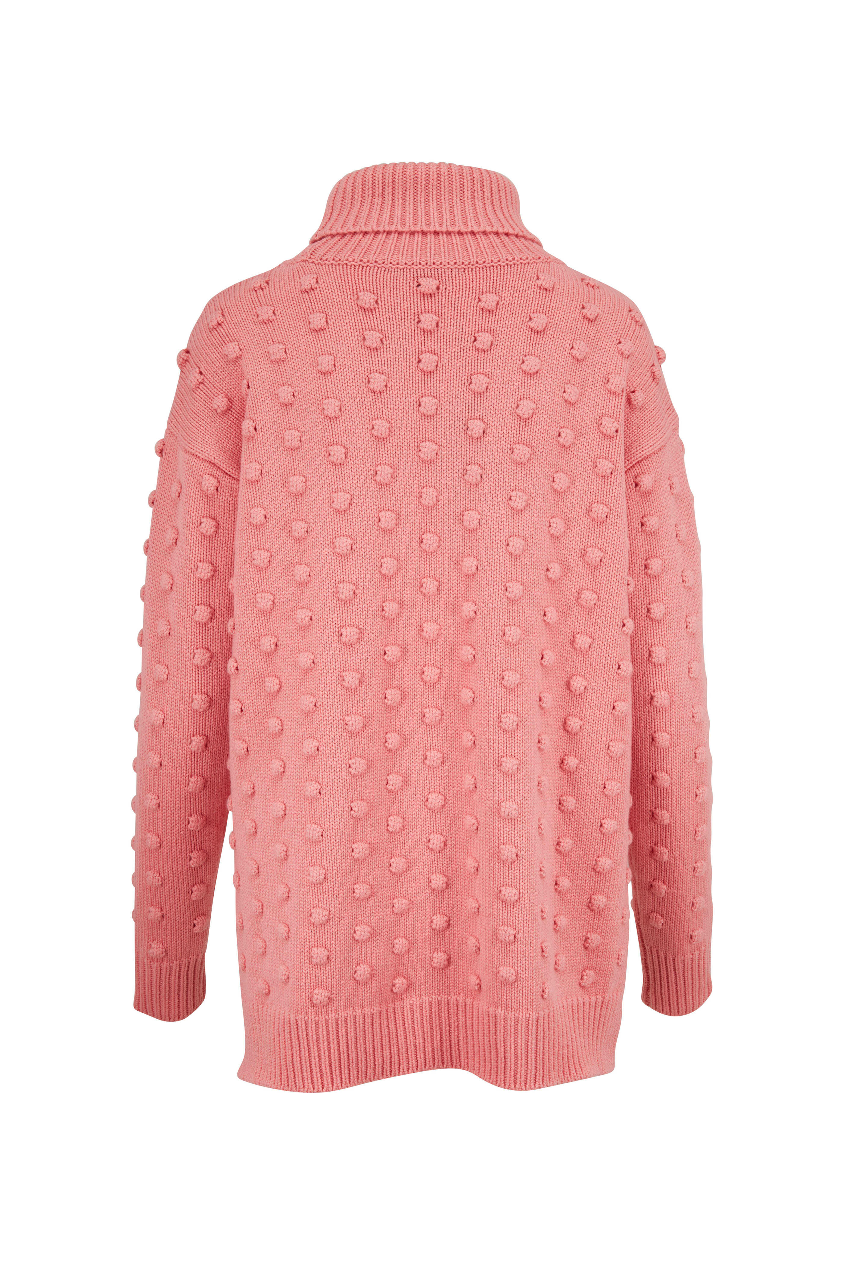 Lela Rose Pink Dotted Knit Turtleneck Mitchell Stores