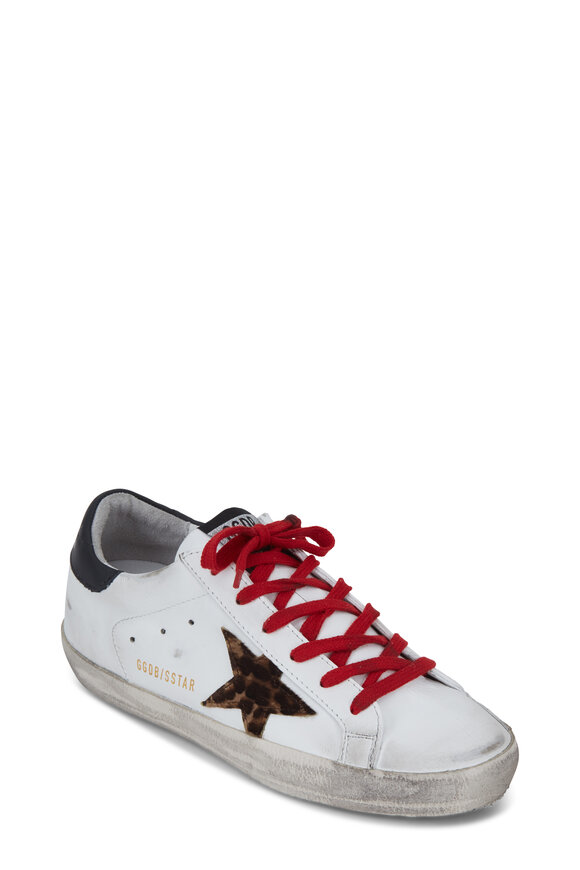 Golden Goose Superstar White Leather & Leopard Star Sneaker