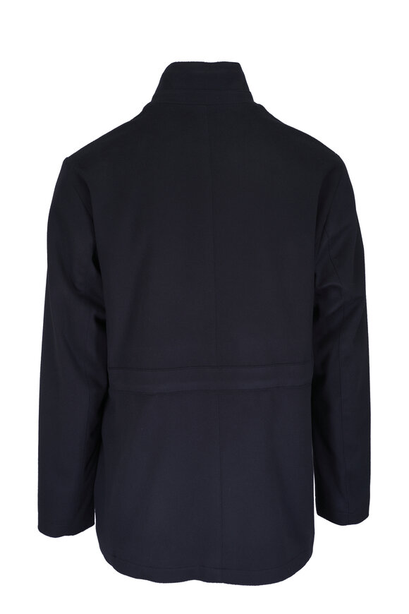 Maurizio Baldassari - Icons Navy Blue Wool & Cashmere Car Coat