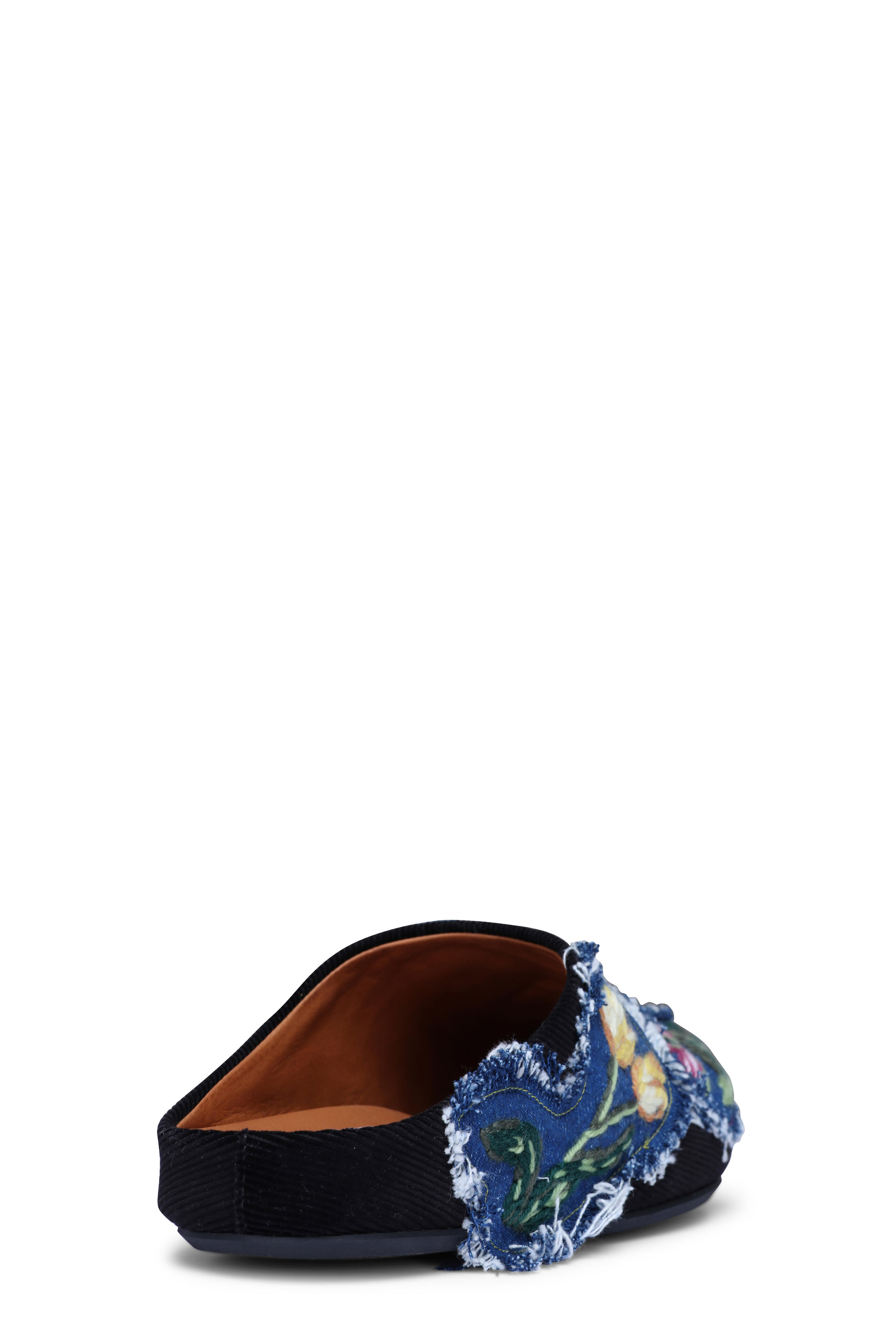 マルニ MARNI ミュール Marni - Black Multi Embroidered Fussebett Sabor Mule