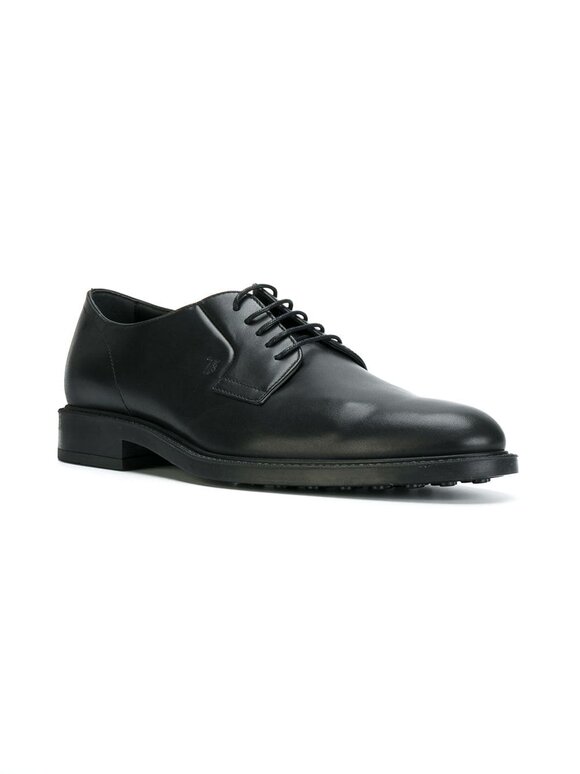 Tod's - Gomma Black Leather Derby Shoe 