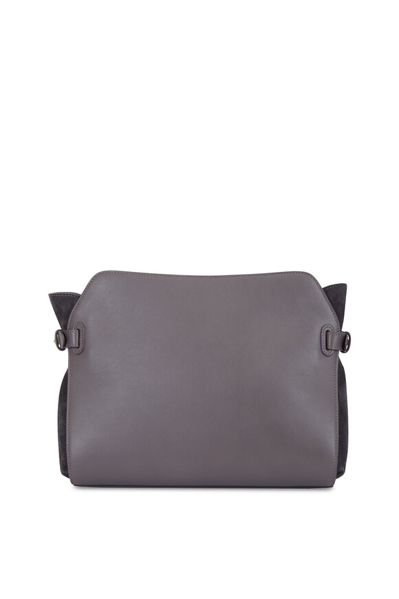 Nina Ricci - Marché Gray Leather & Suede Small Shoulder Bag