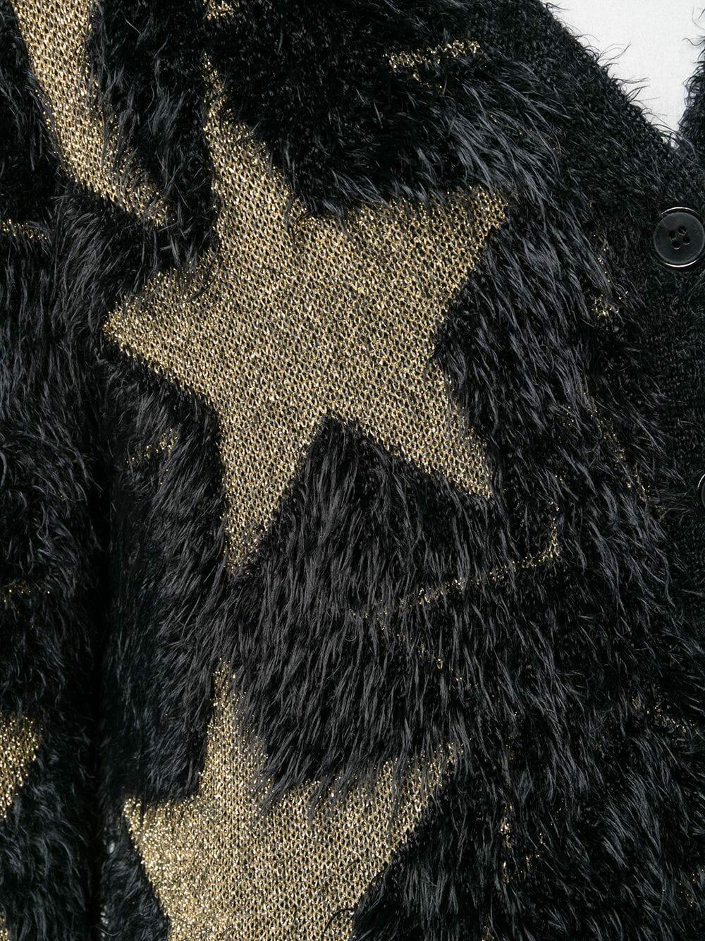 Saint Laurent - Black & Metallic Star V-Neck Cardigan