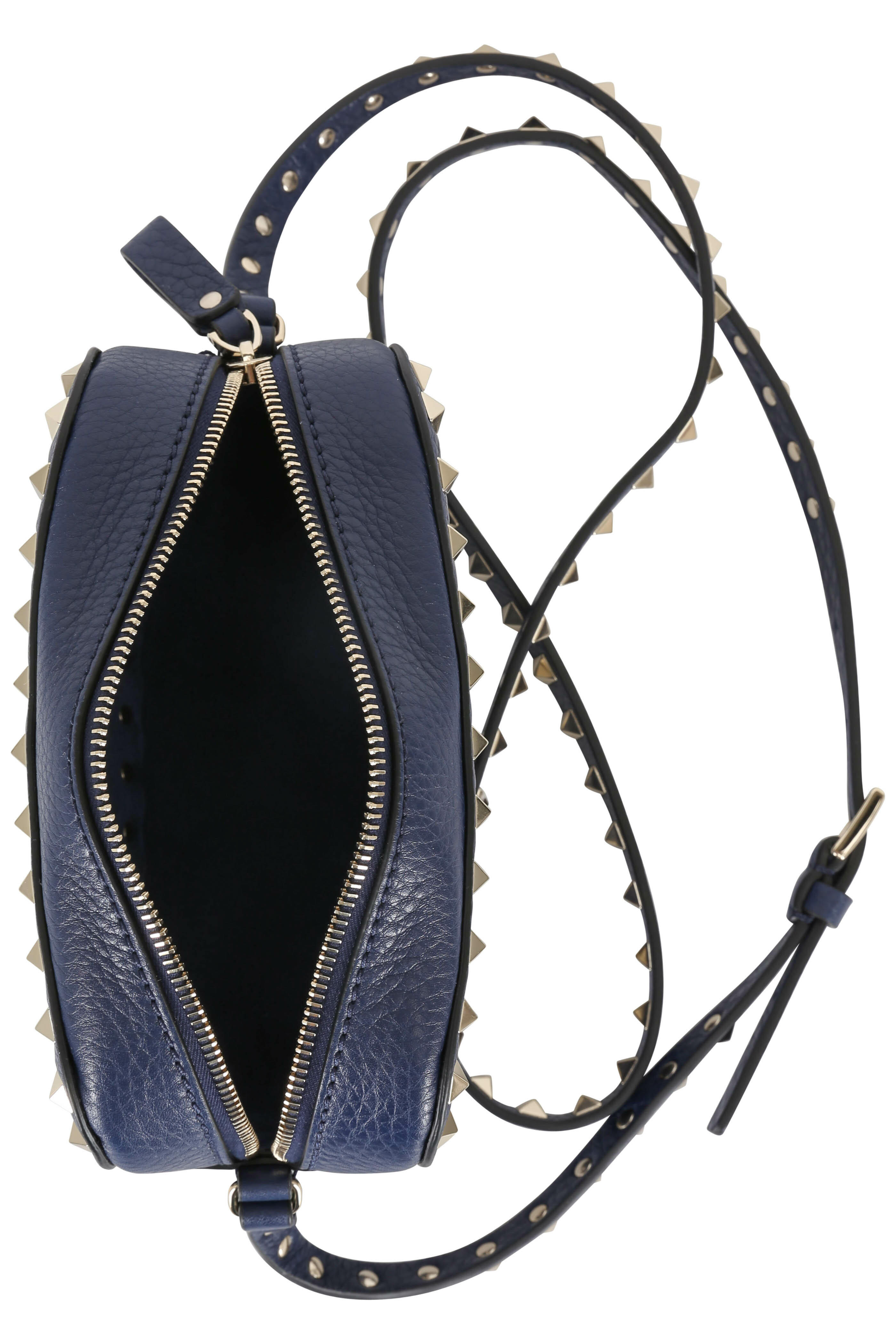 Rockstud leather crossbody bag Valentino Garavani Blue in Leather - 28325498