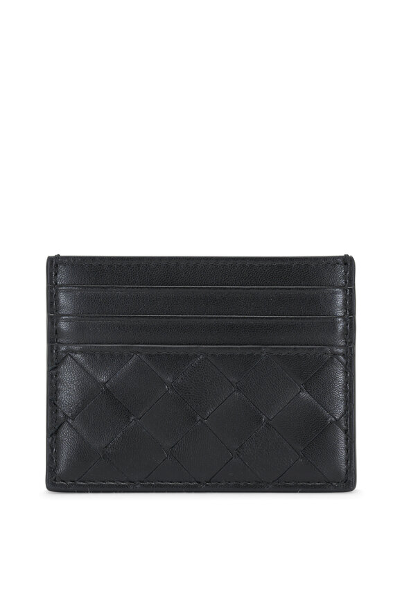 Bottega Veneta Black Intrecciato Leather Card Case