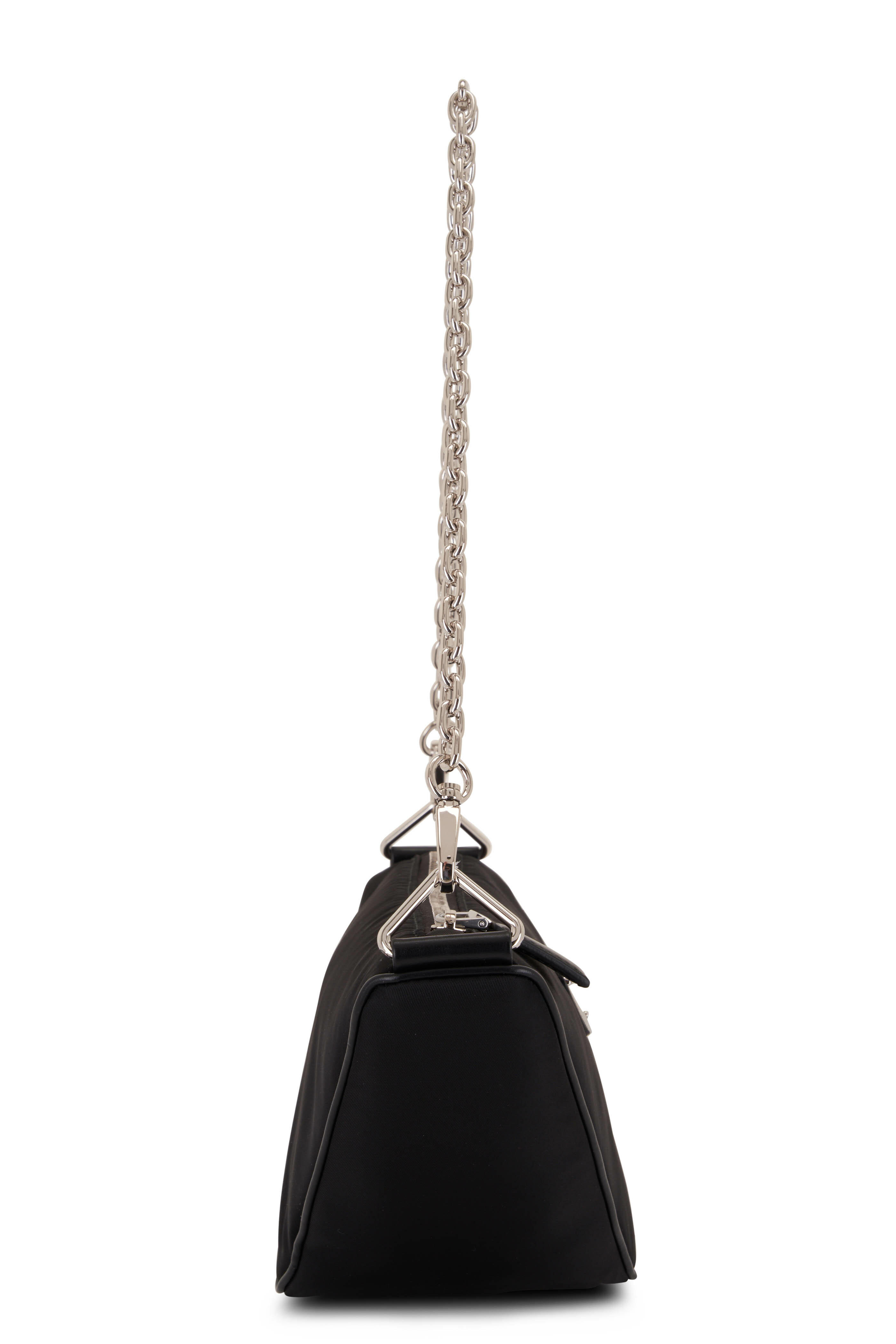 PRADA: nylon handbag with triangular logo - Black  Prada shoulder bag  1NI545 067 online at