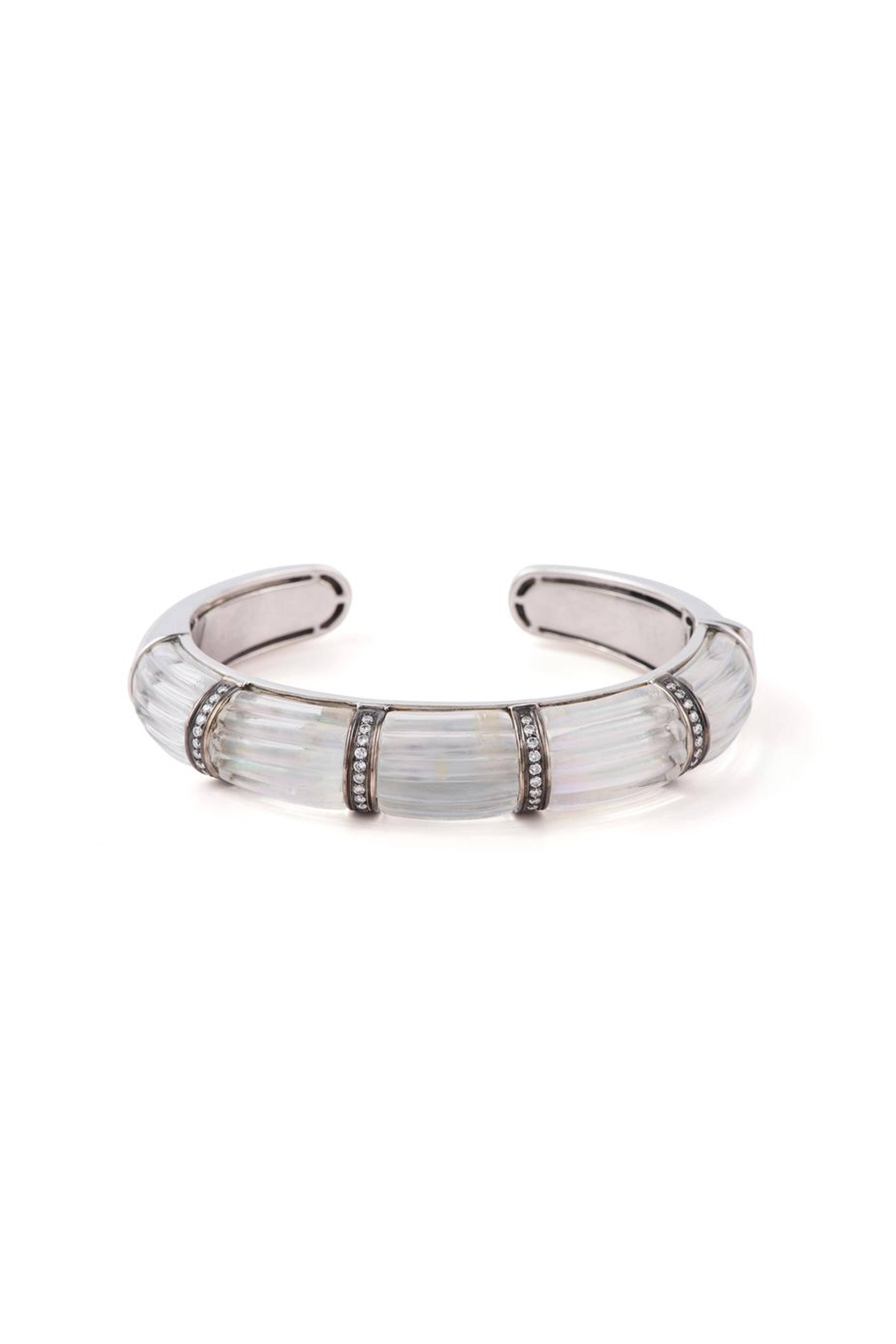 Sylva & Cie - Crystal & Diamond Cuff Bracelet - view 1