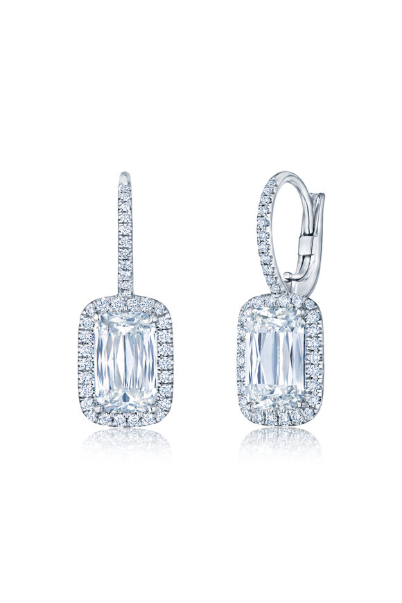 Kwiat Platinum Silhouette Ashoka Diamond Drop Earring