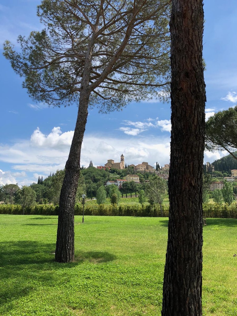 view of solomeo city in italy View of Solomeo