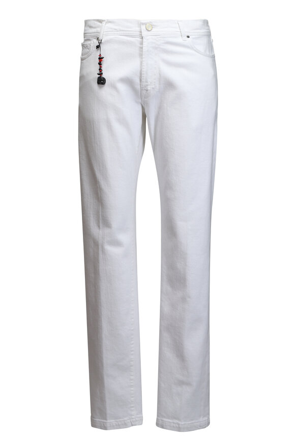 Marco Pescarolo White Bull Denim Five Pocket Pant