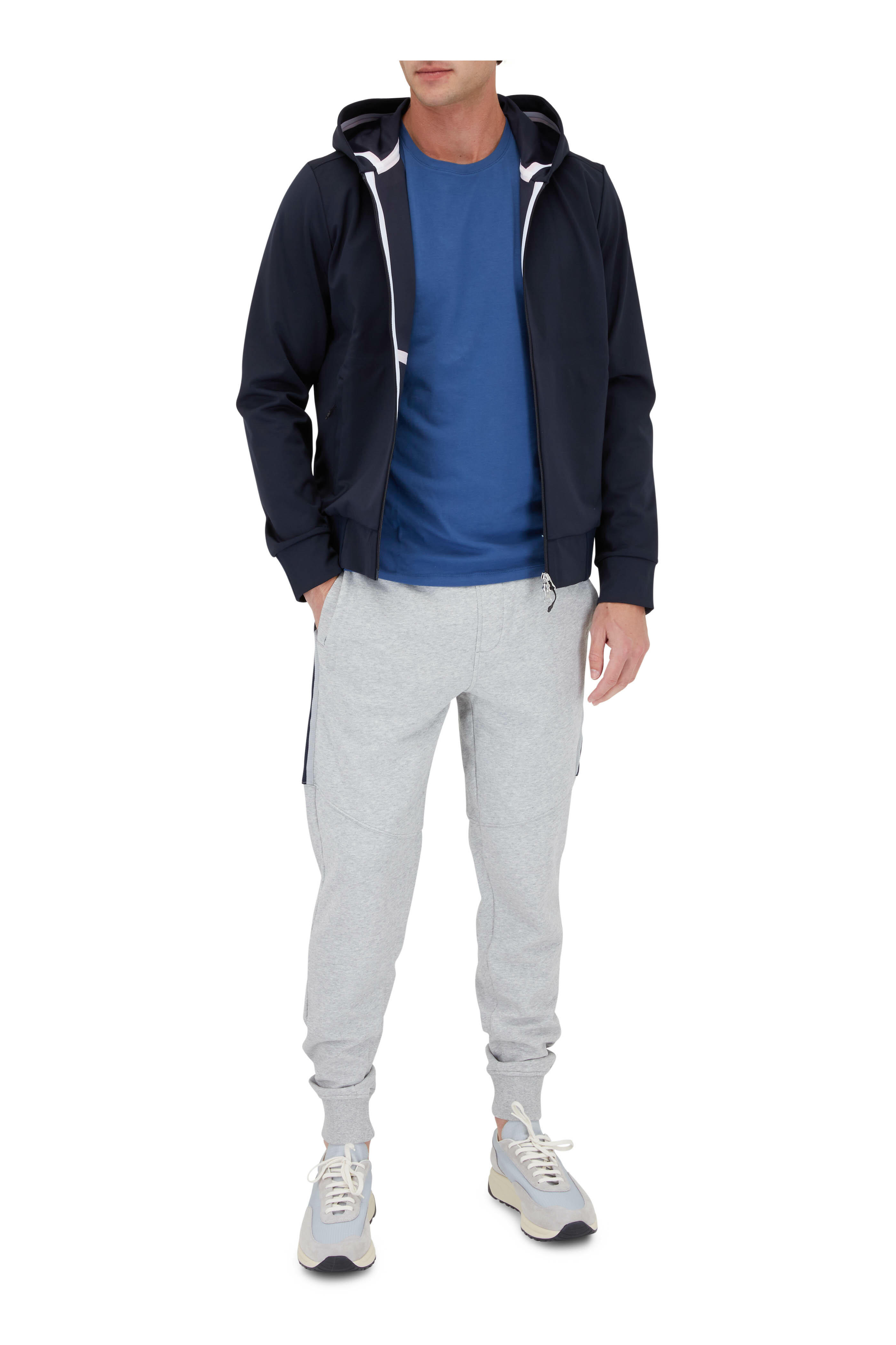 WAHTS - Shelton Navy Blue Tech Jersey Jacket | Mitchell Stores