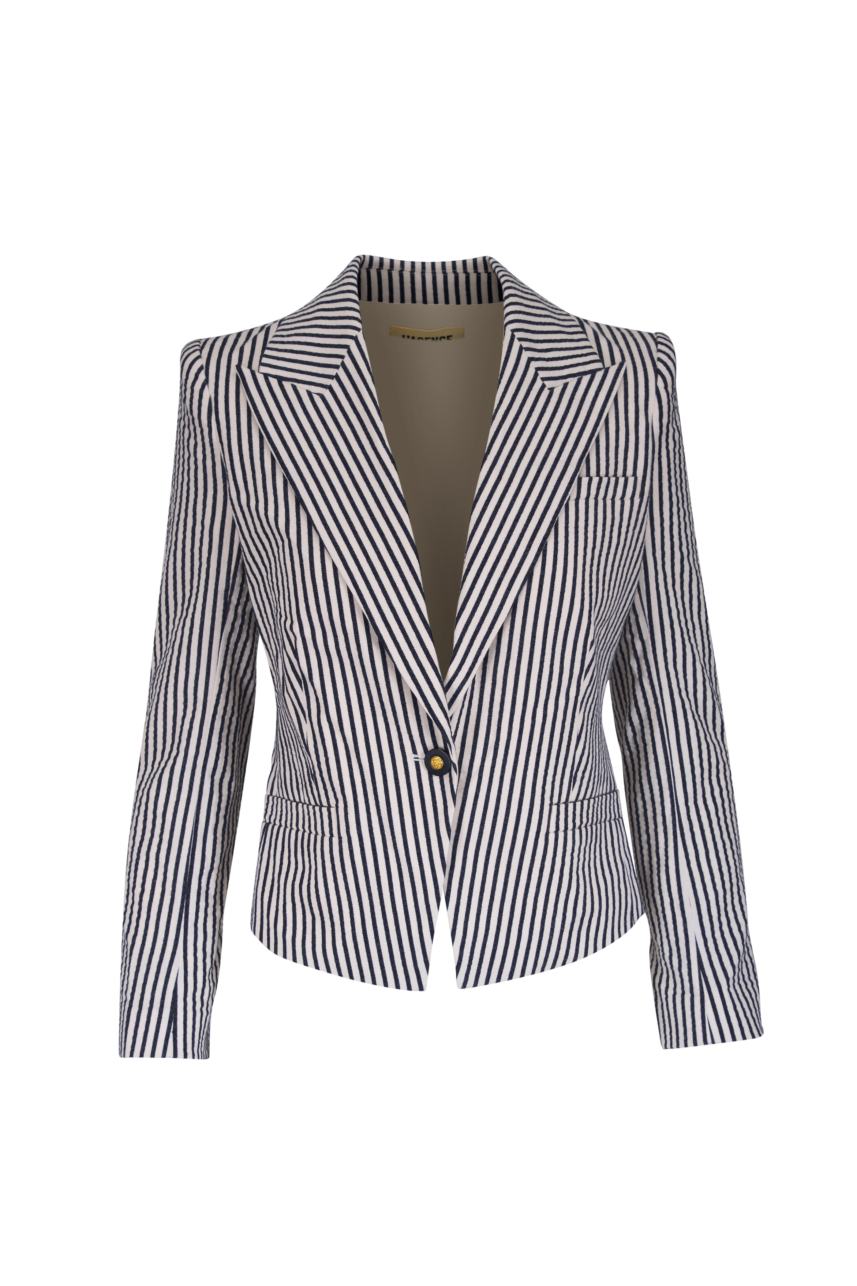 L'Agence - Misa Ivory & Navy Stripe Single Breasted Blazer - view 1