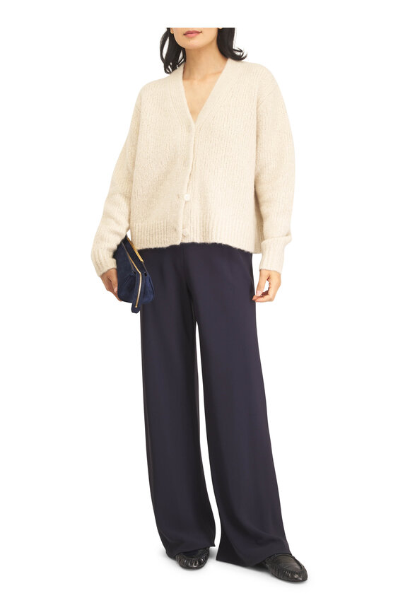 Khaite Donna Midnight Navy Suede Evening Clutch - view 7