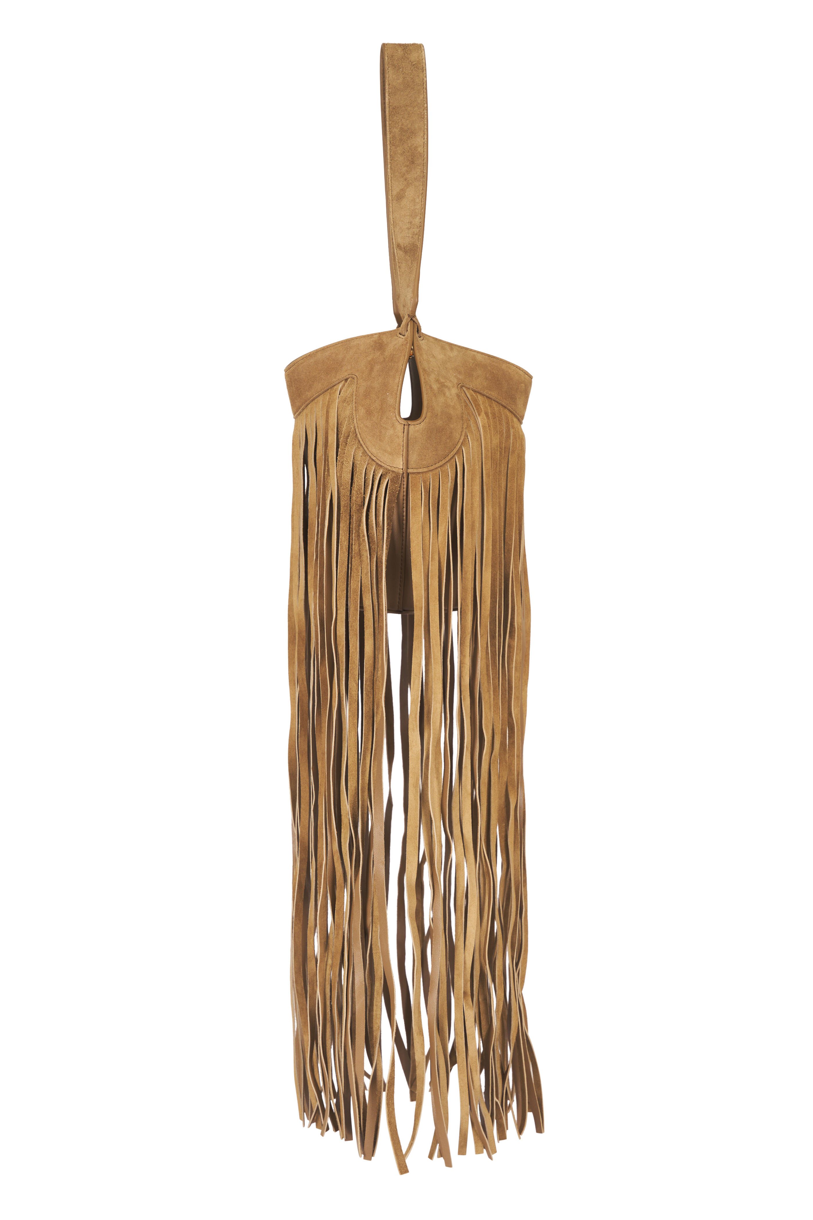 Khaite - Nano Lotus Mud Suede Fringe Tote - view 5