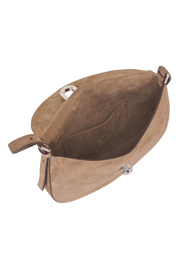 Savette Small Tondo Taupe Suede Hobo Bag - view 6