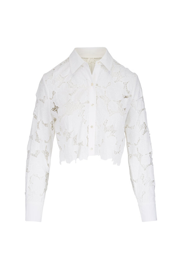L'Agence Seychelle Ivory Poplin Eyelet Blouse - view 1