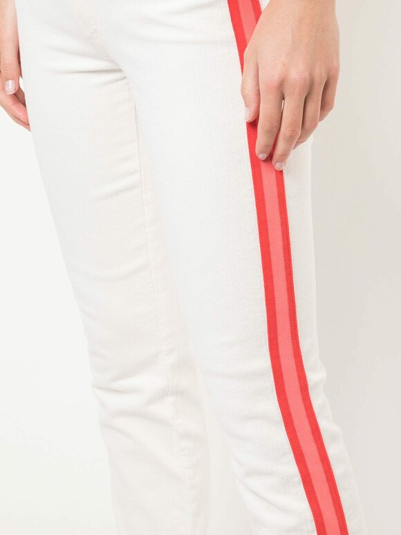 Mother - The Mid-Rise Dazzler Off White Stripe Jean