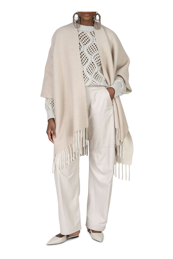 Brunello Cucinelli - Beige Double Faced Cashmere Poncho