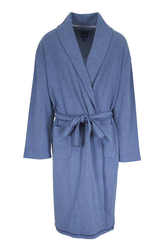 Majestic Solid Denim Heather Textured Robe - view 1