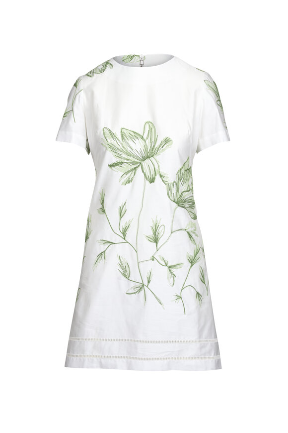 Rani Arabella Ivory Embroidered Print Shift Dress