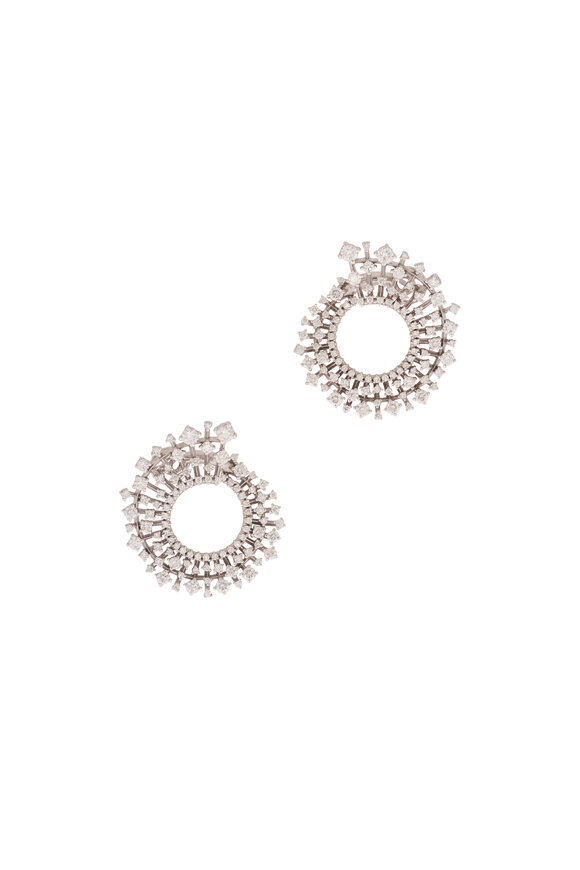 ZYDO 18k White Gold Diamond Spray Earring - view 1