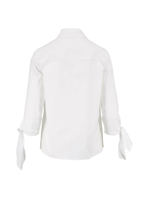 Carolina Herrera - White Poplin Tie-Cuff Blouse