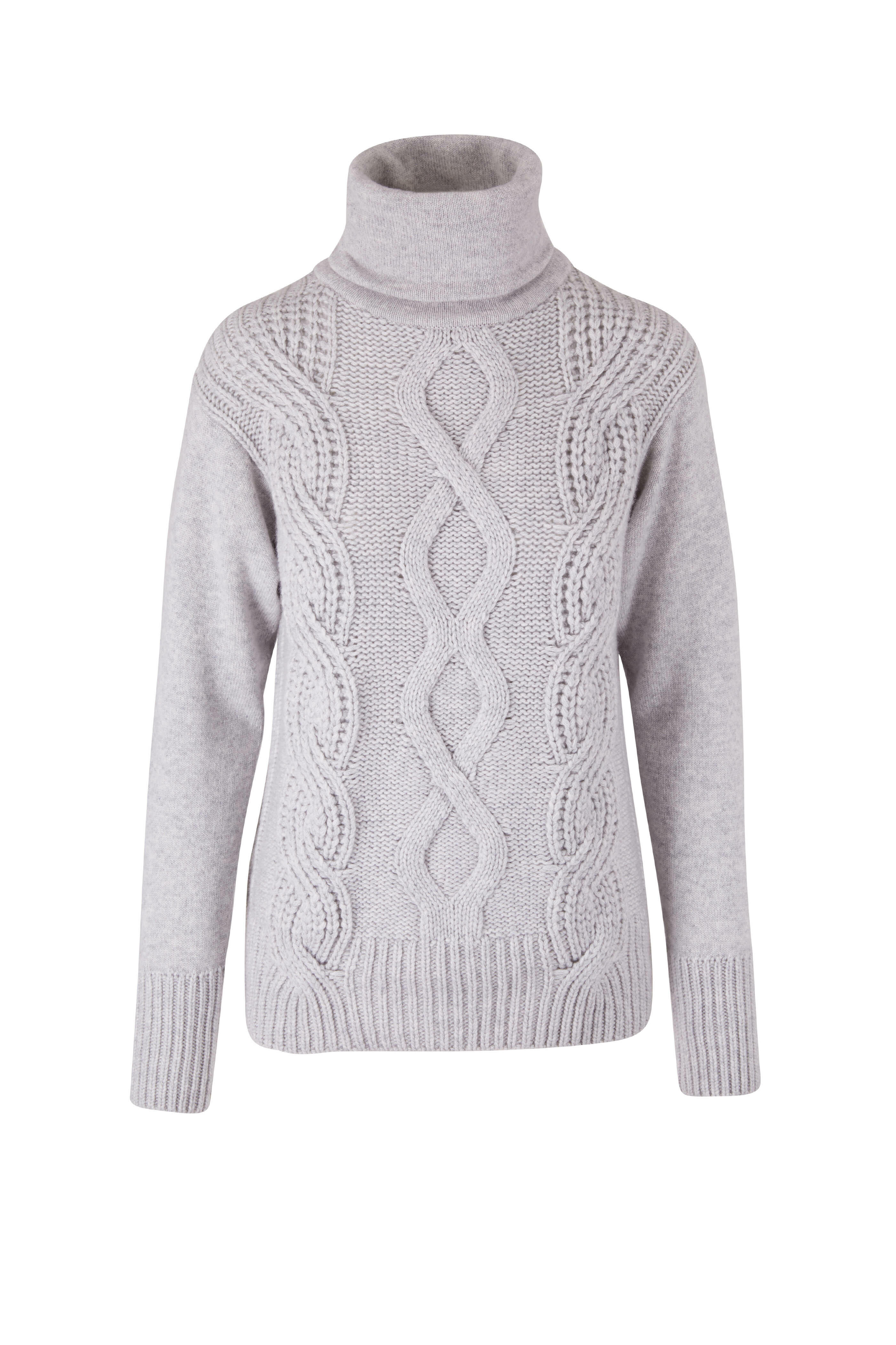 Lafayette 148 New York - Heather Gray Cable Knit Sweater