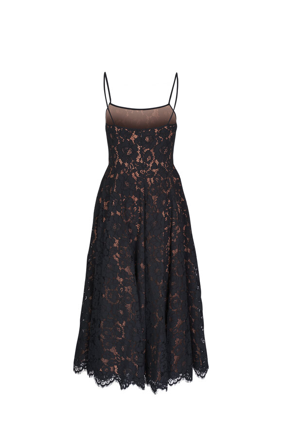 Michael Kors Collection Black Floral Lace Midi Dress - view 3