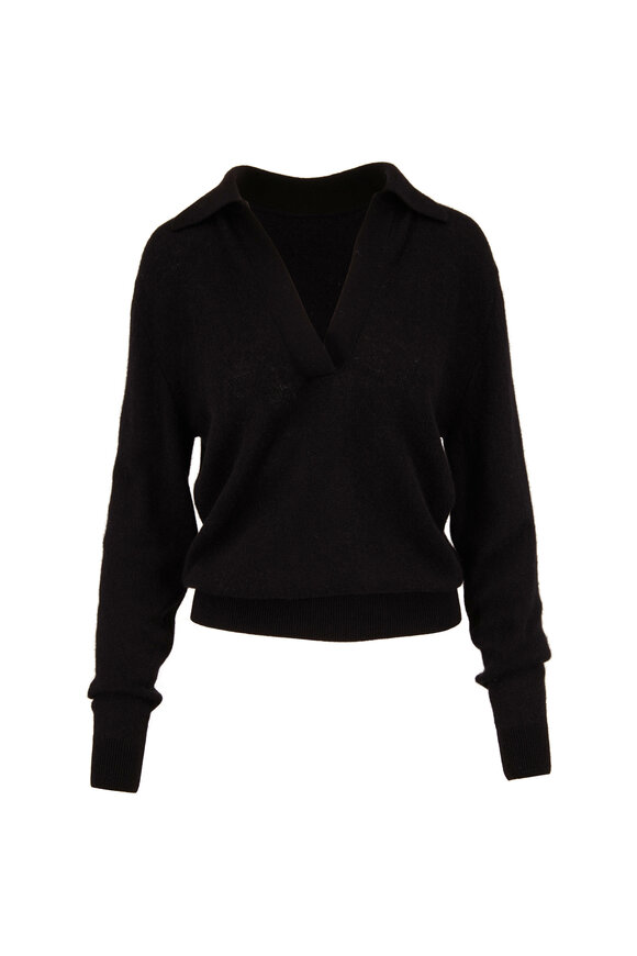 Khaite Jo Black Cashmere Johnny Collar Sweater - view 1