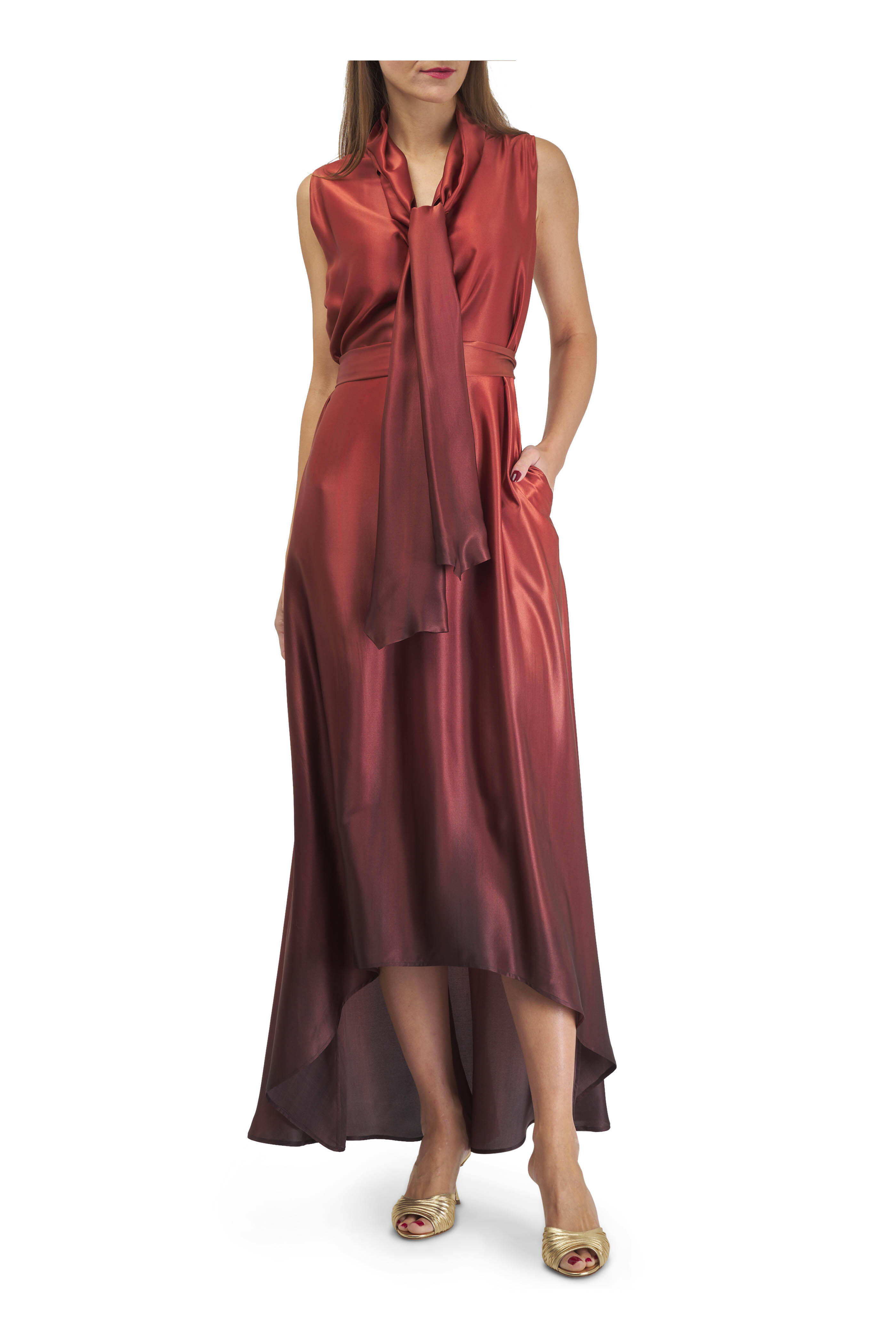 【送料&関税込】Kiton Silk Dress Red silk caddy shirt dress | Kiton