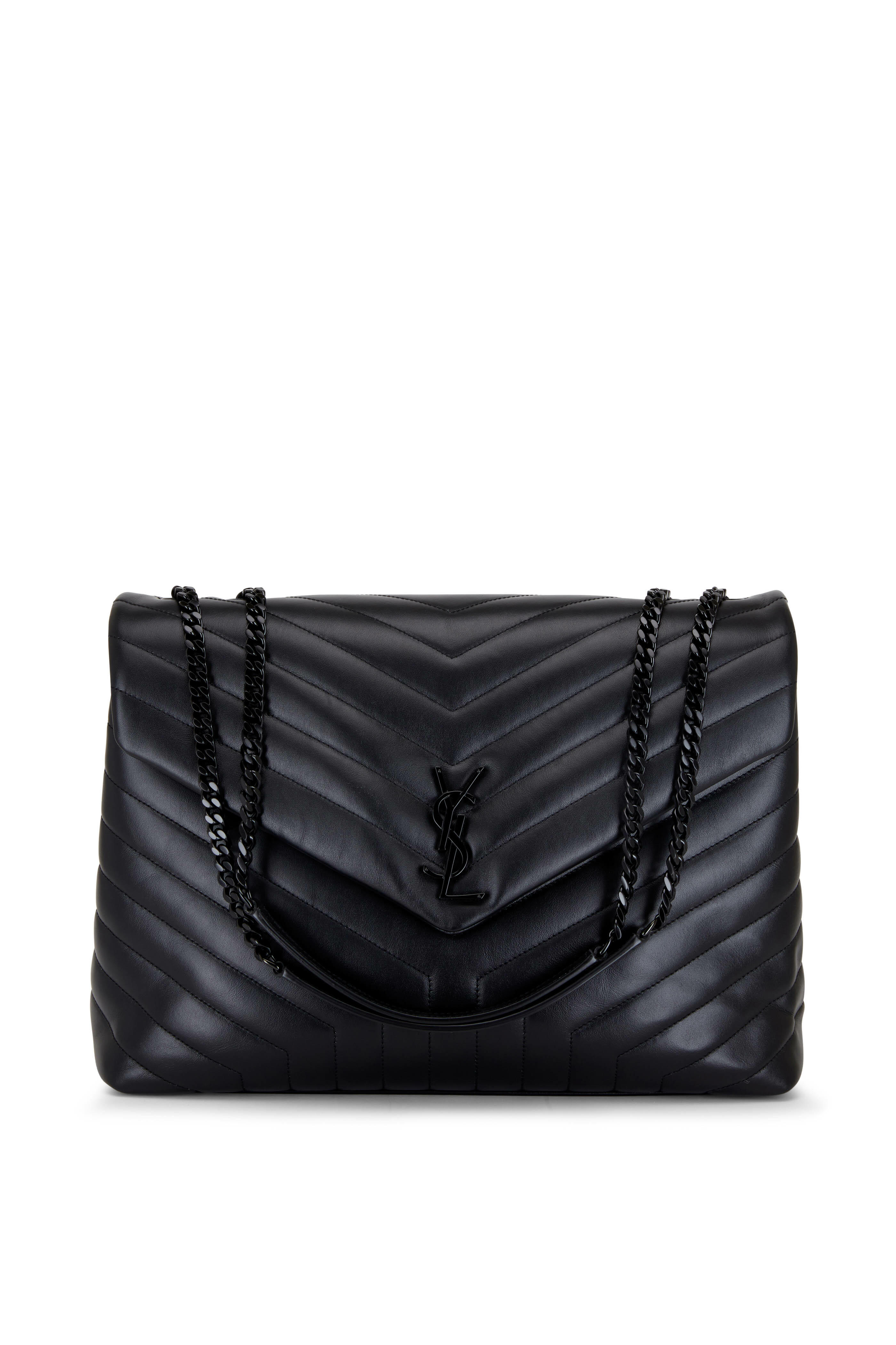 Saint Laurent - Loulou Black Quilted Leather Large Shoulder Bag