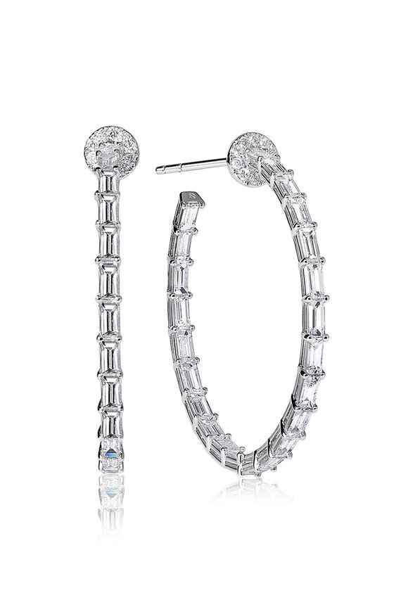 Nam Cho - Basic Baguette Diamond Hoop Earrings