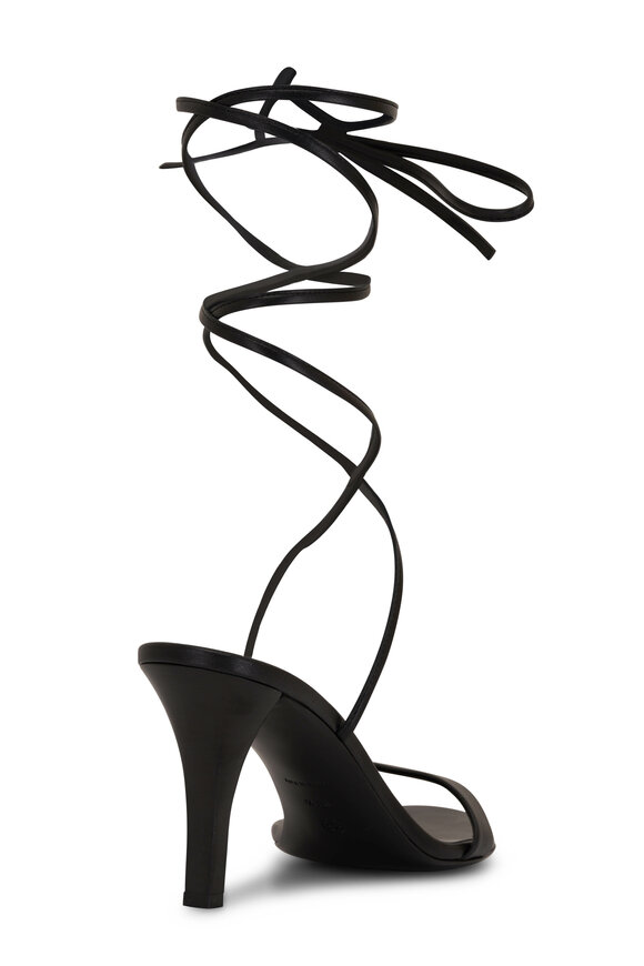 The Row - Maud Black Leather Lace-Up Sandal, 80mm