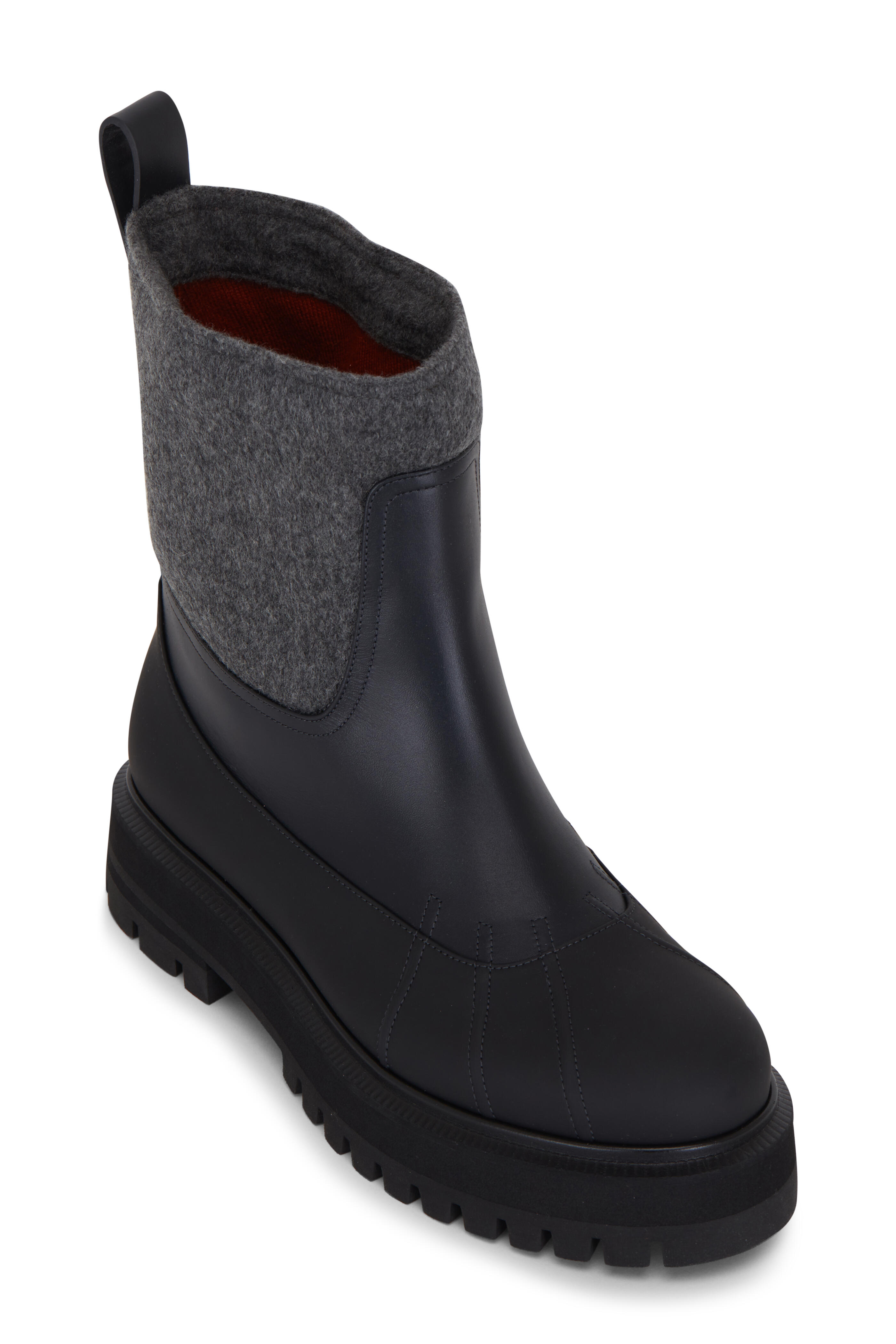 Loro Piana - Regent Dark Caviar Mélange Ankle Boot