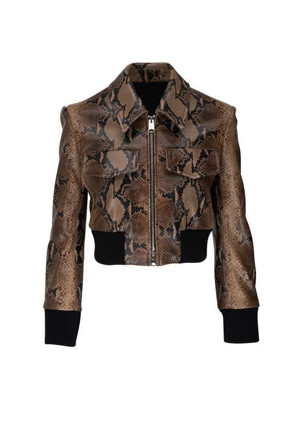 Khaite - Hector Brown Embossed Leather Jacket