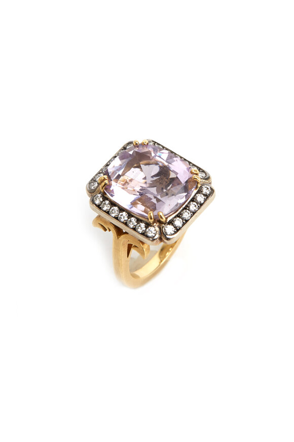 Sylva & Cie - Yellow Gold Amethyst Diamond Ring