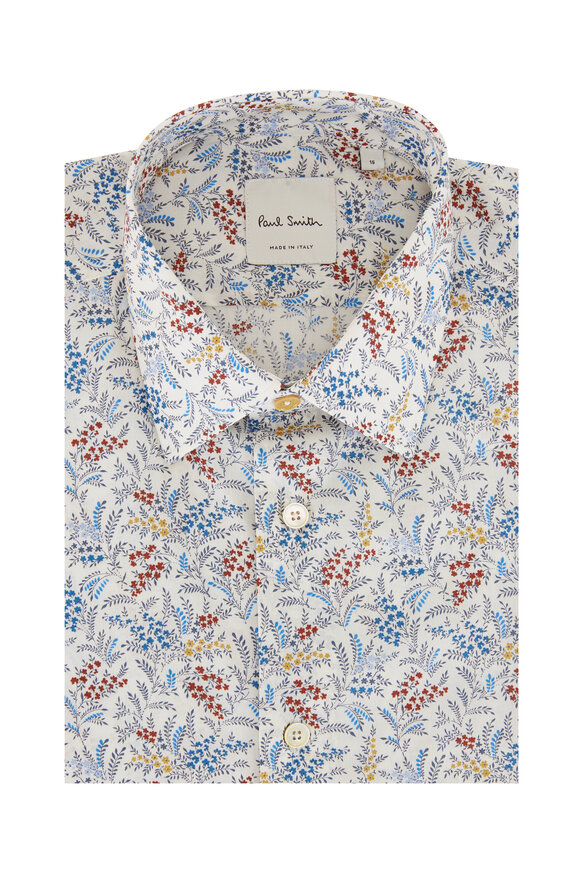 Paul Smith - Blue Liberty Floral Sport Shirt | Mitchell Stores