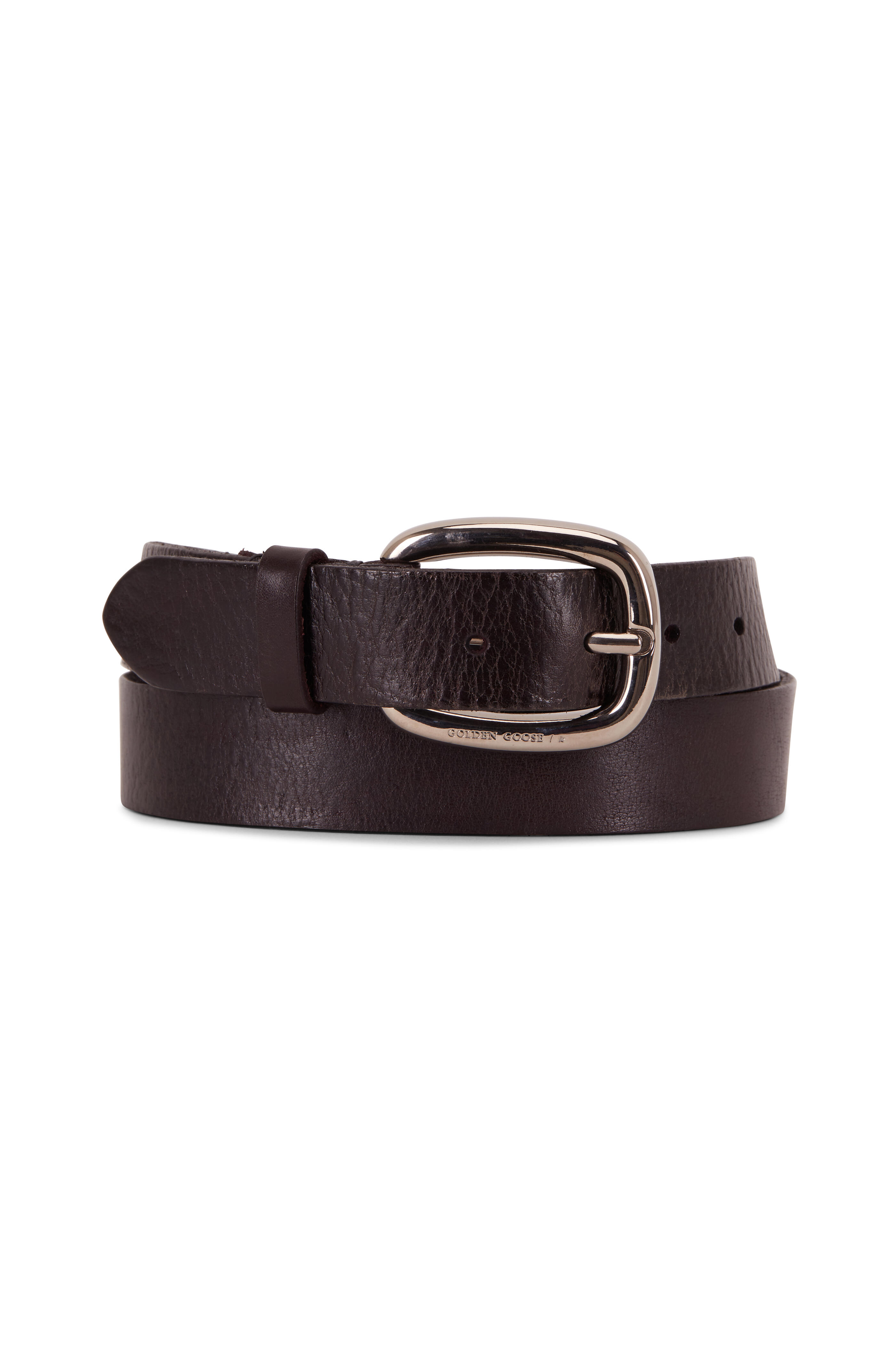 Saint Laurent Men's Hammered Leather Belt