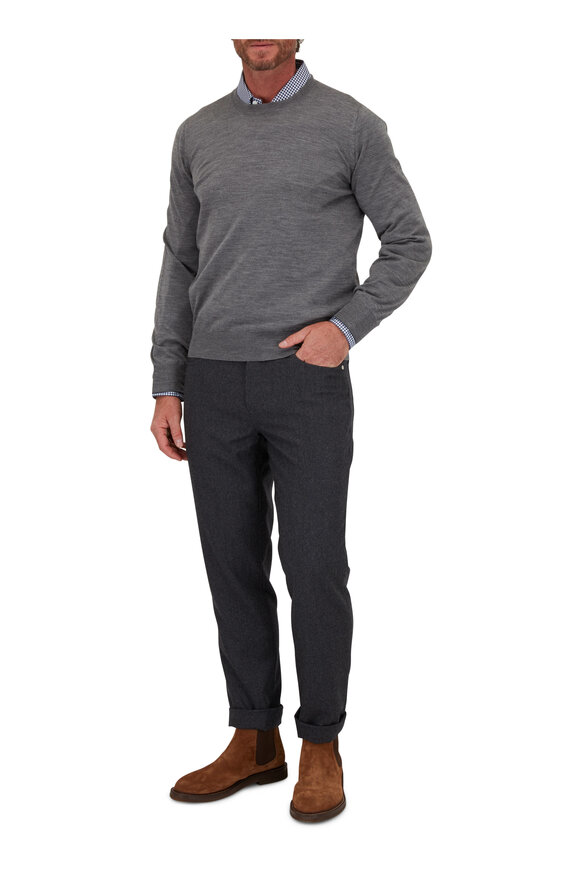 Brunello Cucinelli - Charcoal Cashmere Crewneck Sweater