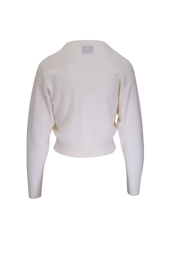 Le Kasha - Dumka White Cashmere V-Neck Sweater