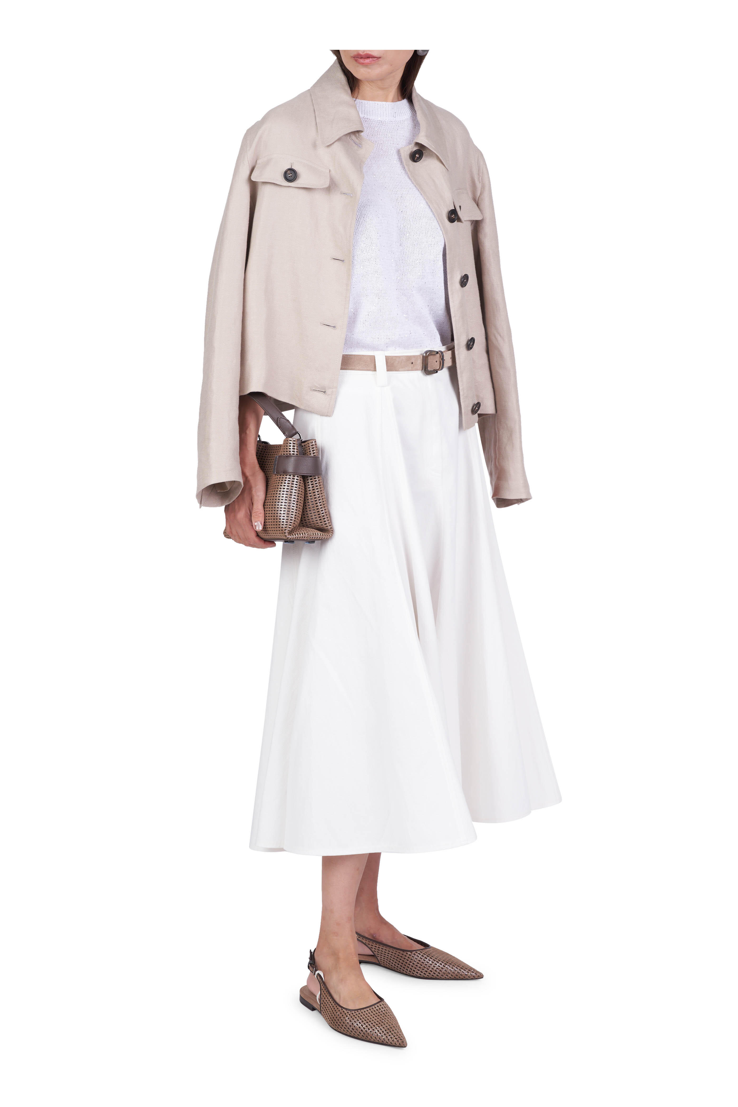 Brunello Cucinelli - Natural Paper Twill Circle Skirt